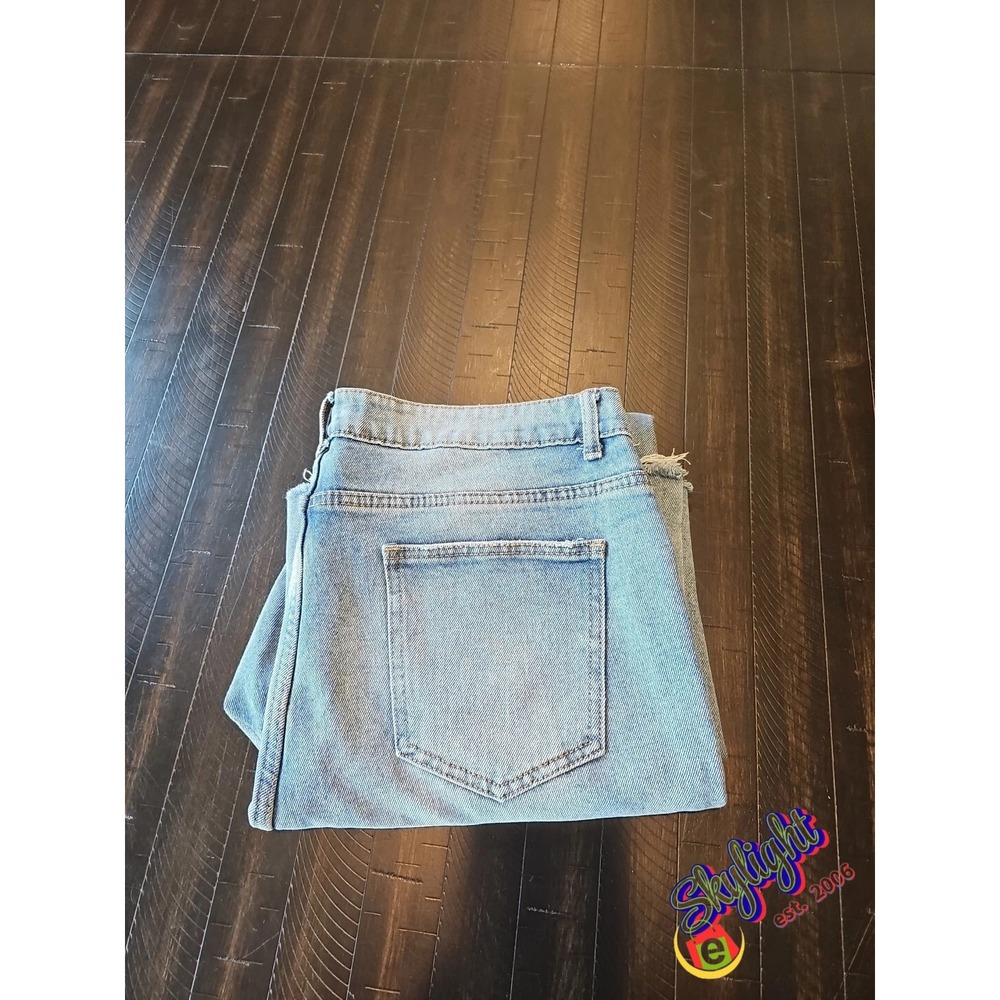 Papaya Women's Blue Flare Boyfriend Denim Jeans High Rise Size 11
